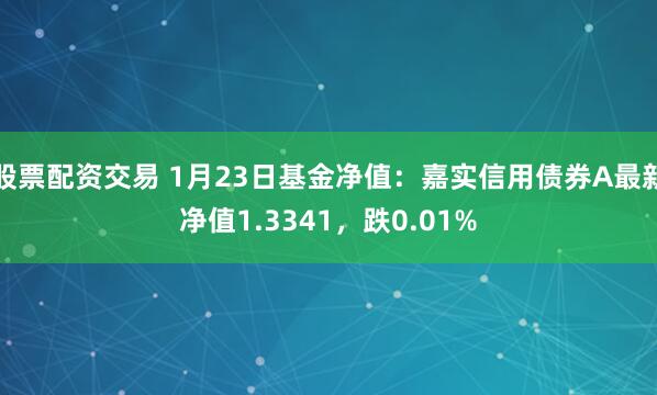 股票配资交易 1月23日基金净值：嘉实信用债券A最新净值1.3341，跌0.01%