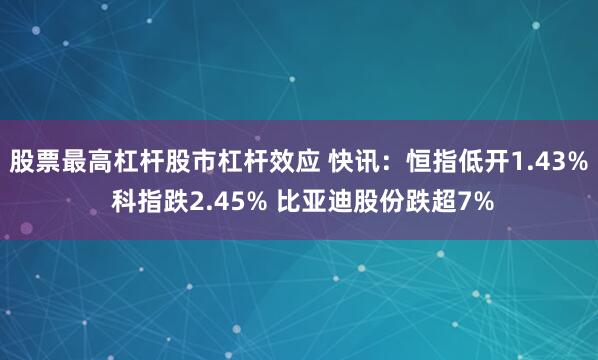 股票最高杠杆股市杠杆效应 快讯：恒指低开1.43% 科指跌2.45% 比亚迪股份跌超7%