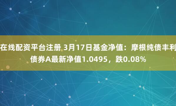 在线配资平台注册 3月17日基金净值：摩根纯债丰利债券A最新净值1.0495，跌0.08%