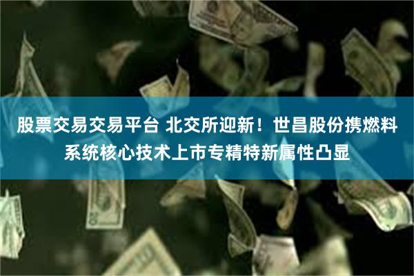 股票交易交易平台 北交所迎新！世昌股份携燃料系统核心技术上市专精特新属性凸显